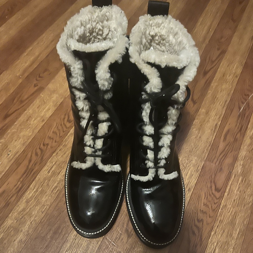 Tory Burch Miller Sherling lined lugsole boots